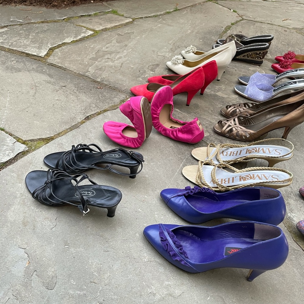 Modern and vintage shoes.